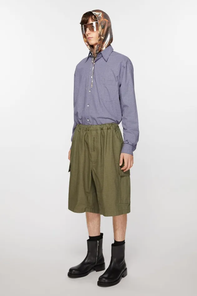 Acne Studios Ripstop Shorts Olive Green Men Shorts