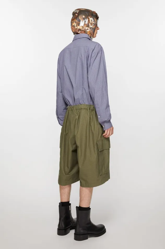 Acne Studios Ripstop Shorts Olive Green Men Shorts