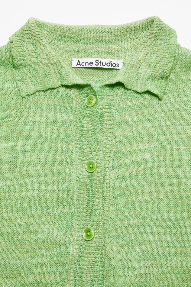 Acne Studios Short Sleeve Cardigan Bright Green Women Knitwear