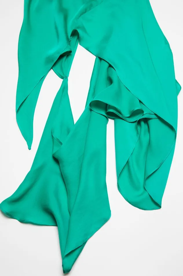Acne Studios Silk Cutout Dress Jade Green Women Dresses
