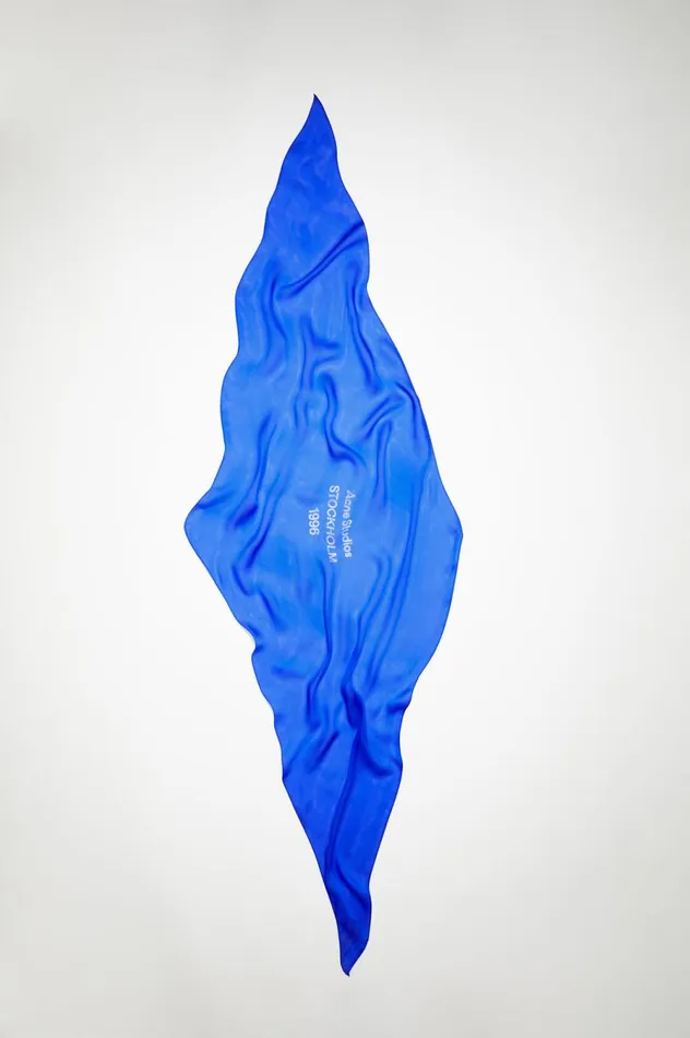 Acne Studios Silk Scarf Electric Blue Women Scarves