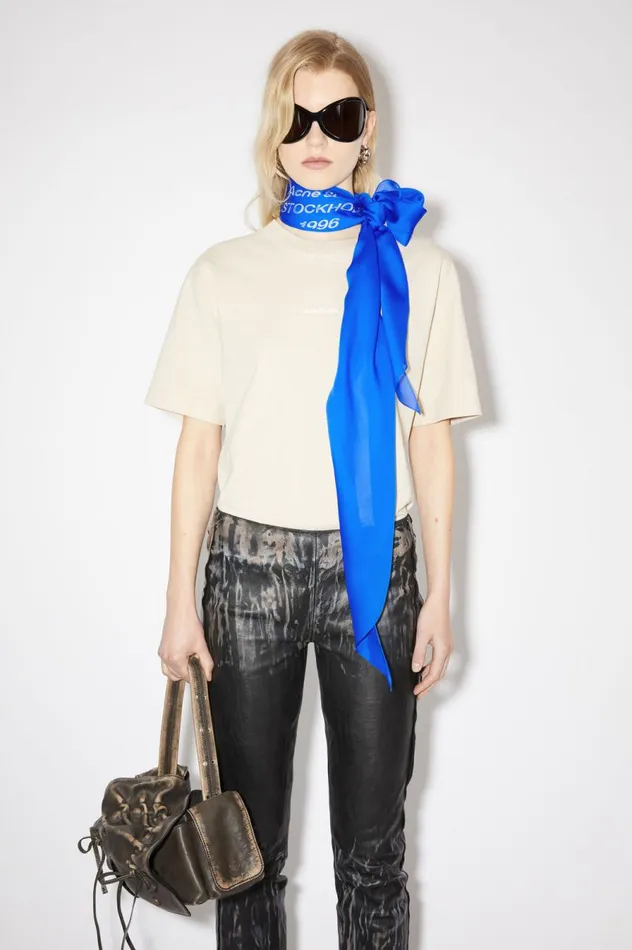 Acne Studios Silk Scarf Electric Blue Women Scarves