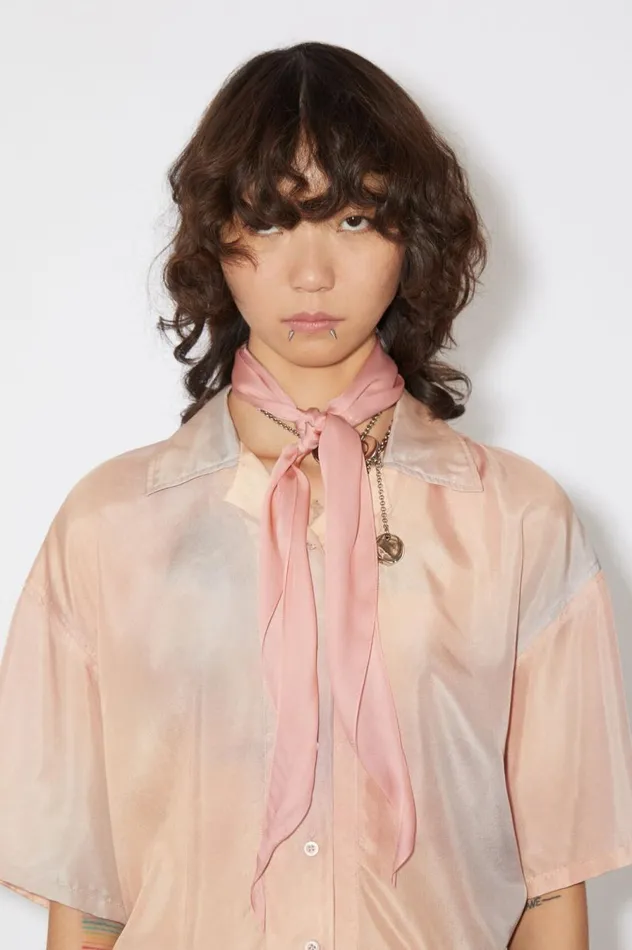 Acne Studios Silk Scarf Rose Pink Men Scarves