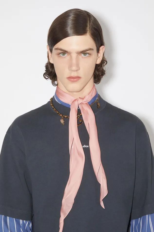 Acne Studios Silk Scarf Rose Pink Men Scarves