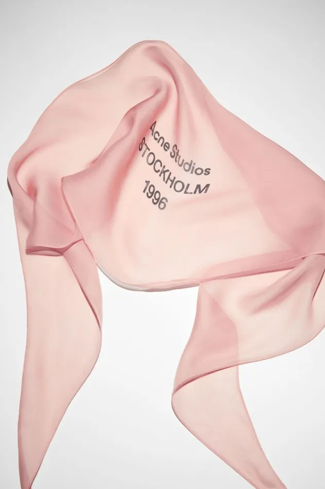 Acne Studios Silk Scarf Rose Pink Men Scarves