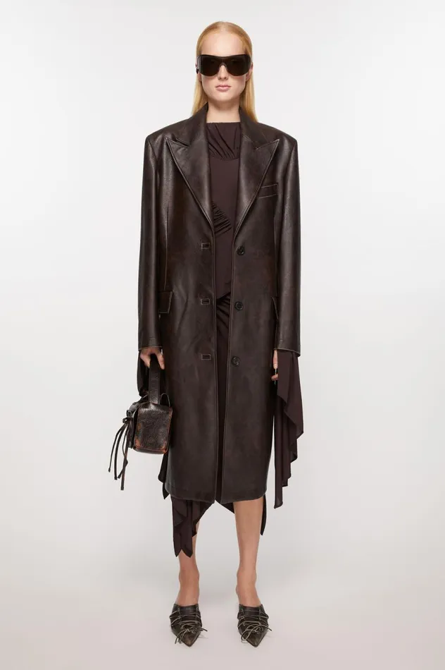 Acne Studios Singlebreasted Coat Brown Women Outerwear