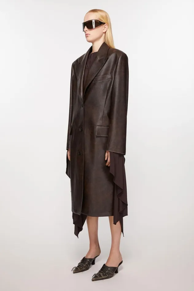 Acne Studios Singlebreasted Coat Brown Women Outerwear