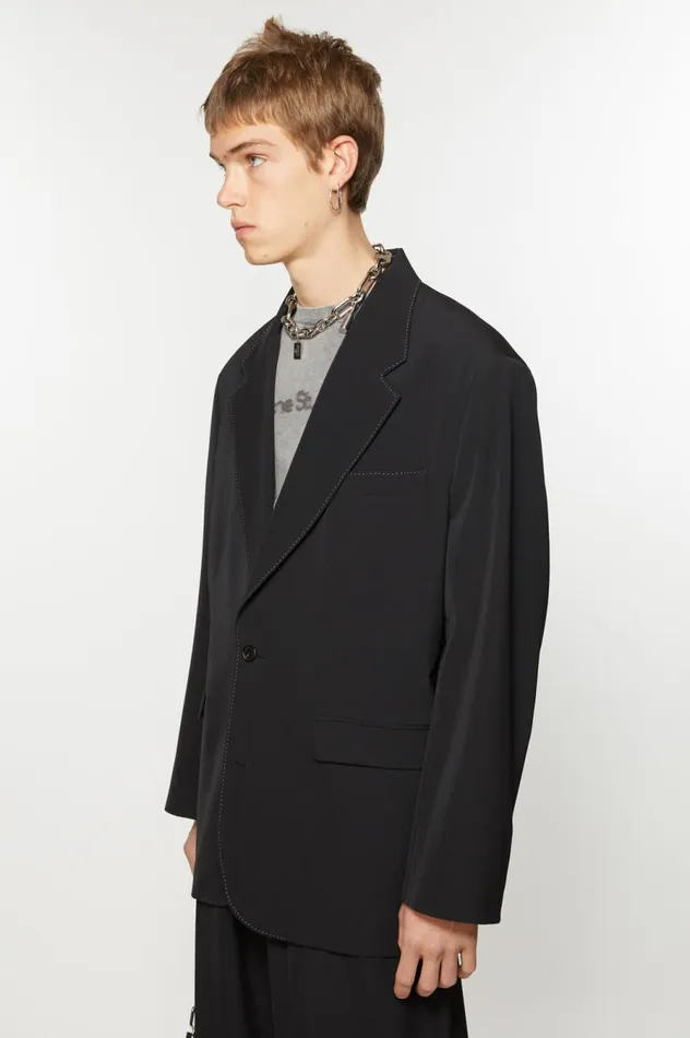 Acne Studios Singlebreasted Suit Jacket 8211 Relaxed Fit Black Men Suit Jackets