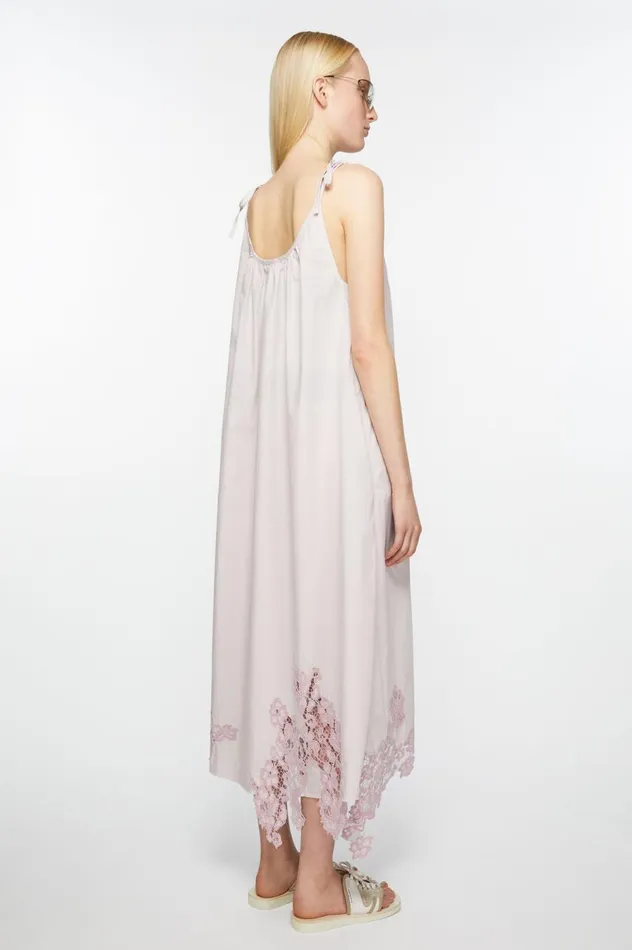 Acne Studios Strap Lace Dress Light Lilac Purple Women Dresses