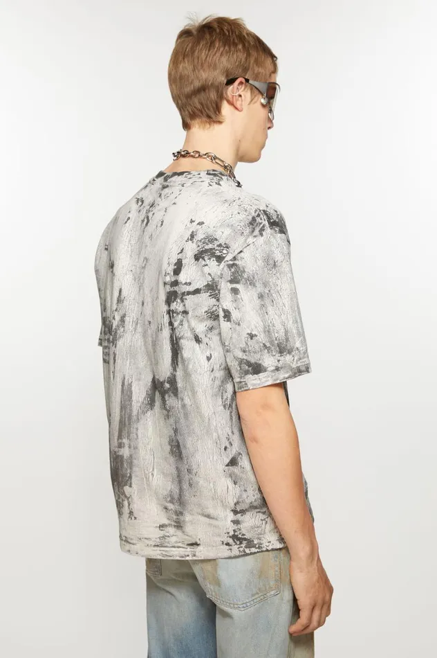 Acne Studios Tshirt Plaster Print Faded Black Women Tshirts