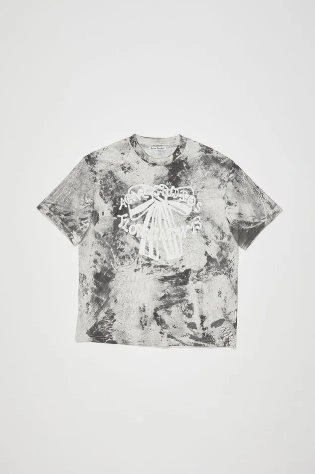 Acne Studios Tshirt Plaster Print Faded Black Women Tshirts