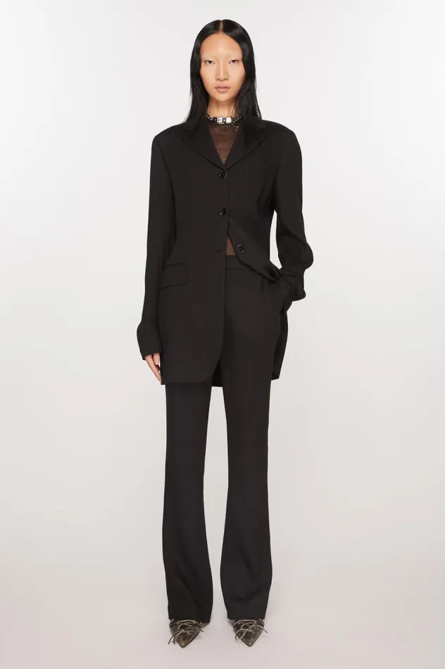 Acne Studios Tailored Wool Blend Trousers Black Women Trousers