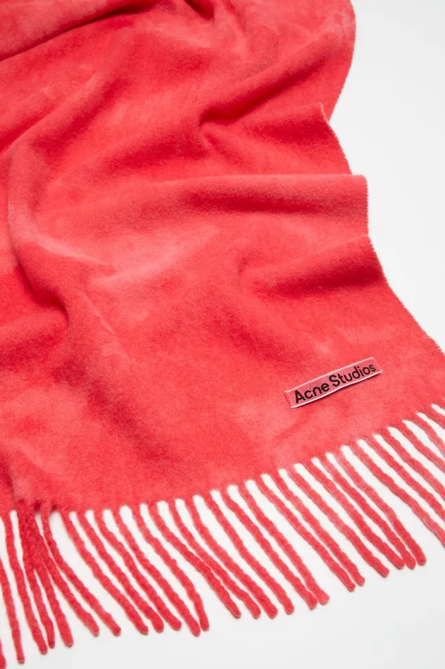 Acne Studios Tiedye Wool Scarf 8211 Narrow Bright Pink Women Scarves