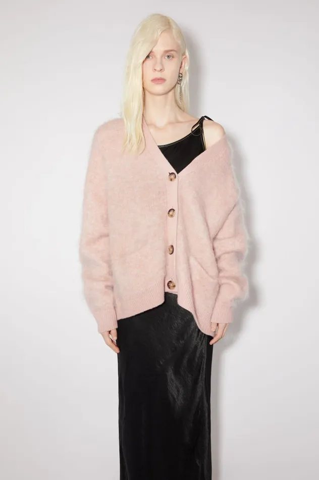 Acne Studios Wool Mohair Cardigan Faded Pink Women Knitwear