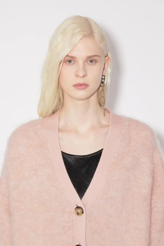 Acne Studios Wool Mohair Cardigan Faded Pink Women Knitwear
