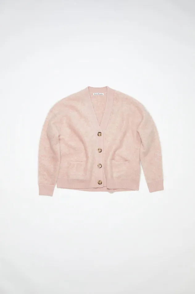 Acne Studios Wool Mohair Cardigan Faded Pink Women Knitwear
