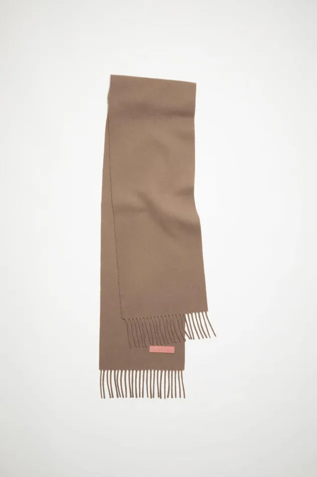 Acne Studios Wool Scarf Pink Label 8211 Narrow Warm Beige Women Scarves