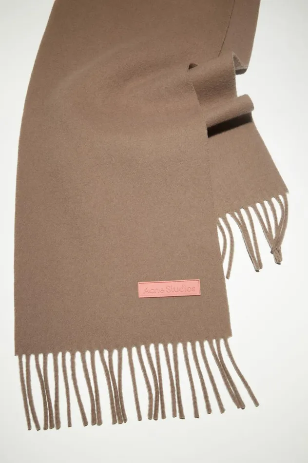 Acne Studios Wool Scarf Pink Label 8211 Narrow Warm Beige Women Scarves