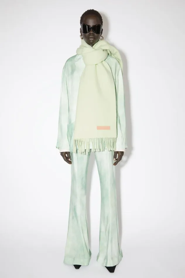 Acne Studios Wool Scarf Pink Label Pale Green Women Scarves