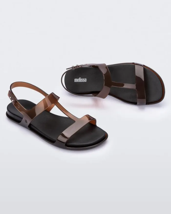 Adore Clear Brownblack Women Melissa Sandals