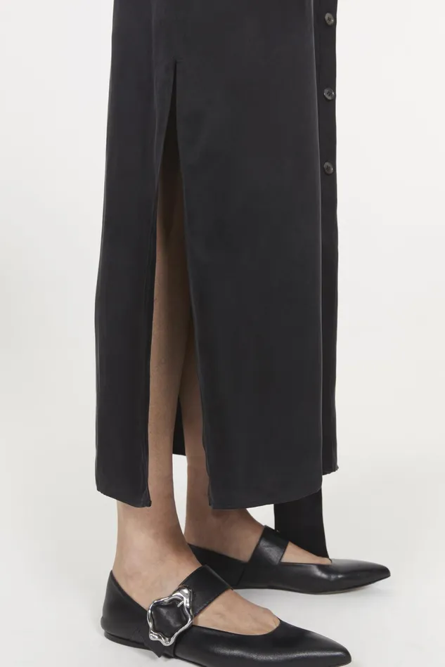 Apple Peach Twill Dress Black Women Rodebjer Dresses and Caftans