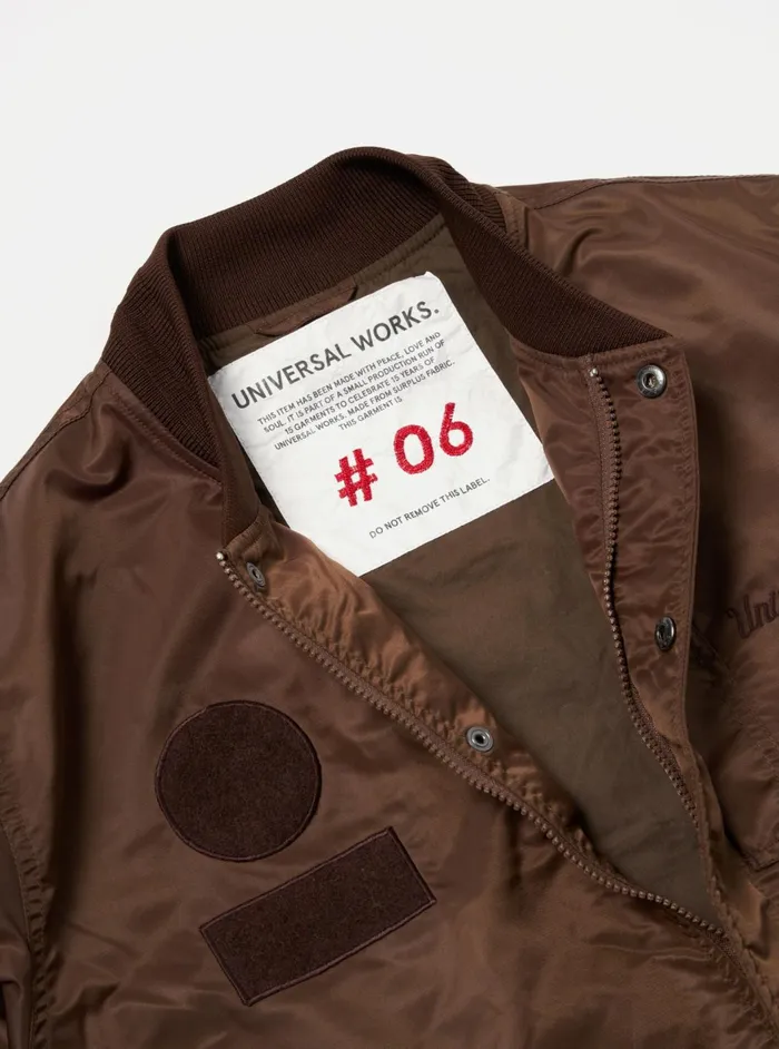 Badge Bomber In Brown Flight Nylon Men Universal Works Coats and Outerwear