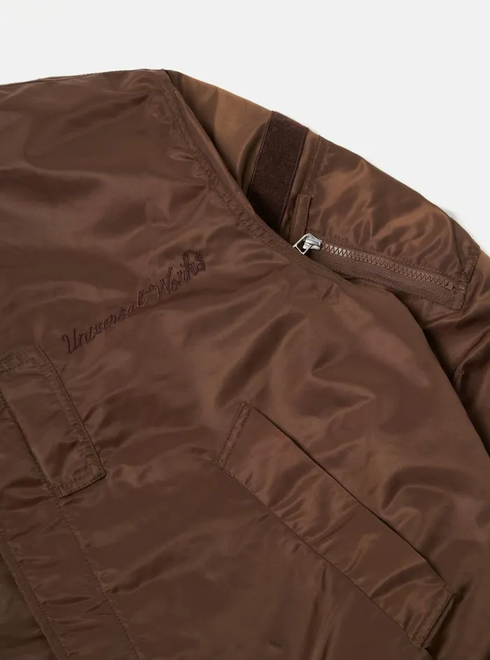 Badge Bomber In Brown Flight Nylon Men Universal Works Coats and Outerwear