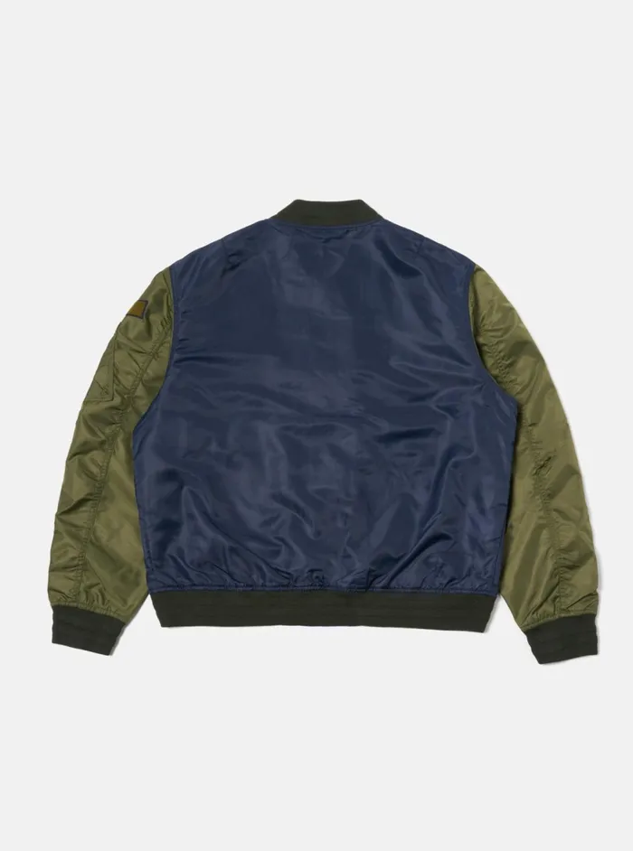 Badge Bomber In OliveNavy Flight Nylon Men Universal Works Coats and Outerwear