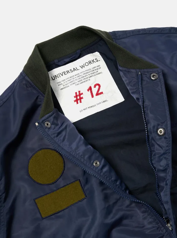 Badge Bomber In OliveNavy Flight Nylon Men Universal Works Coats and Outerwear