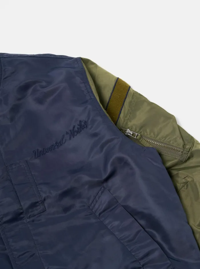 Badge Bomber In OliveNavy Flight Nylon Men Universal Works Coats and Outerwear