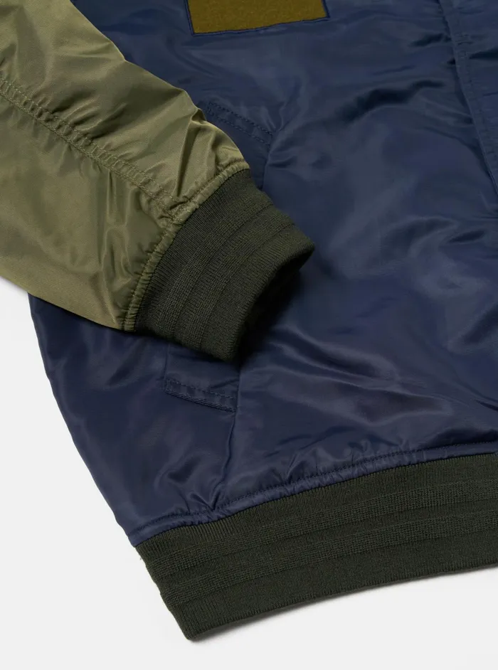 Badge Bomber In OliveNavy Flight Nylon Men Universal Works Coats and Outerwear