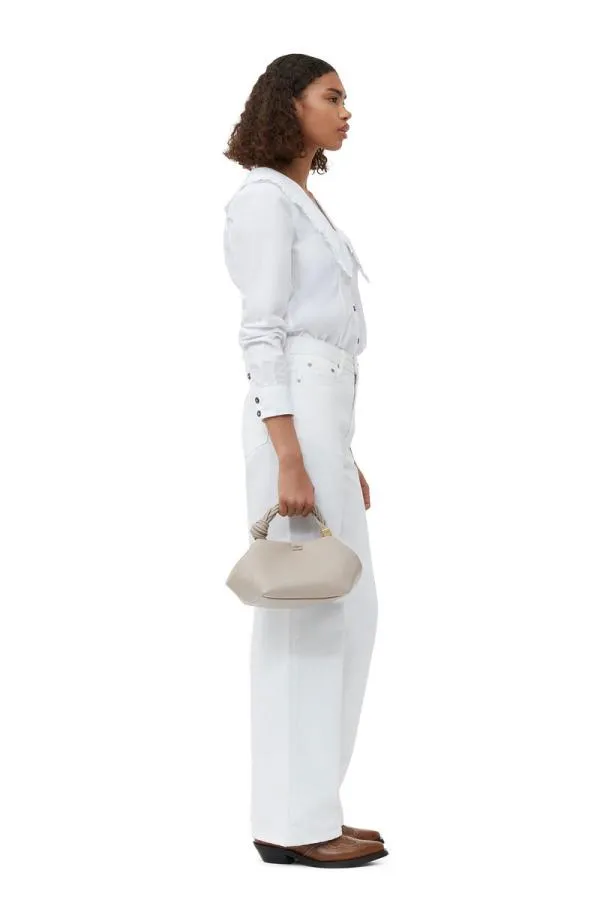 Bags GANNI Top Handle Light Grey Small Bou Bag Oyster Gray