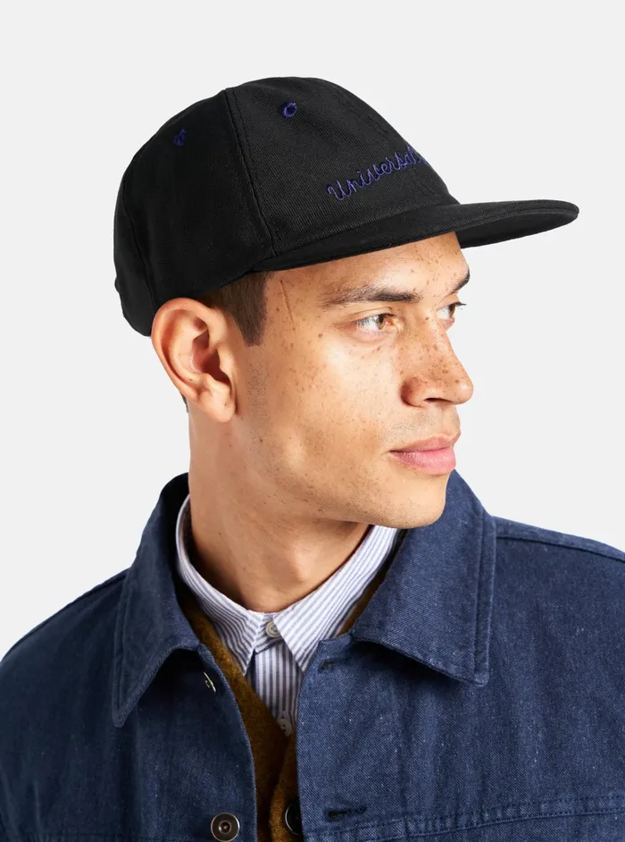 Baseball Hat In Black Canvas Men Universal Works Hats