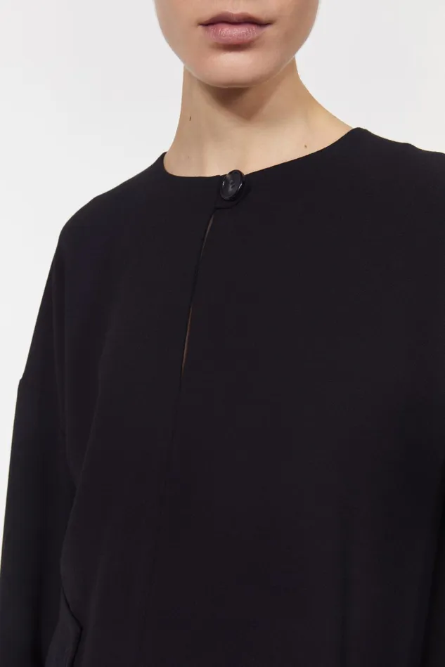 Beale Drape Top Black Women Rodebjer Shirts and Blouses