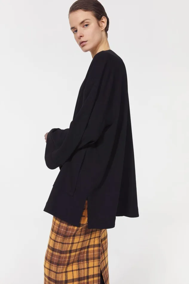Beale Drape Top Black Women Rodebjer Tops