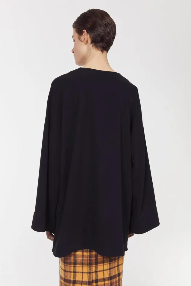 Beale Drape Top Black Women Rodebjer Tops