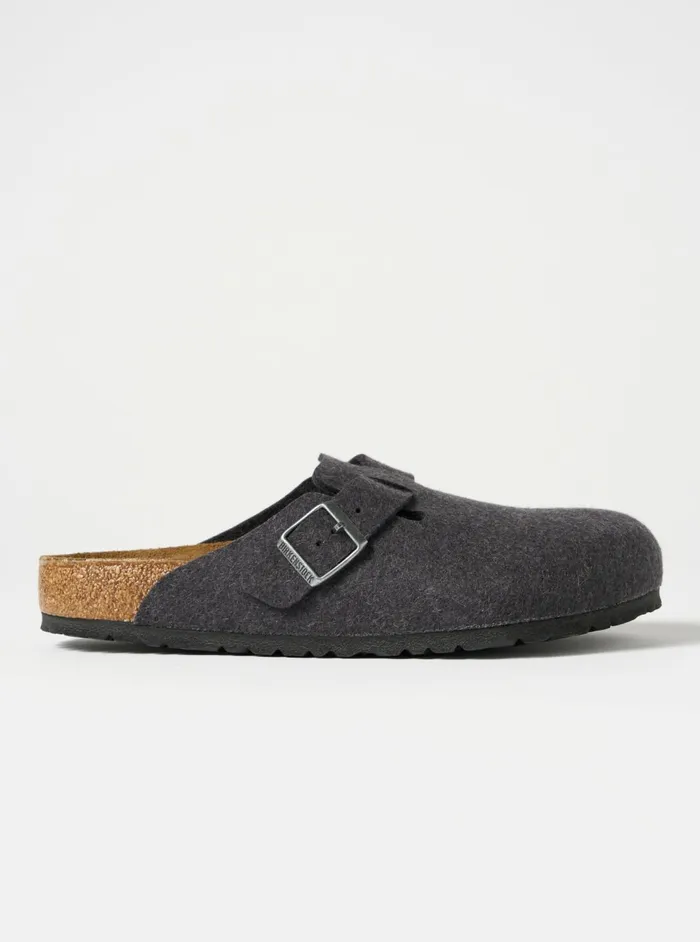 Birkenstock Boston In Anthracite Wool Men Universal Works Footwear