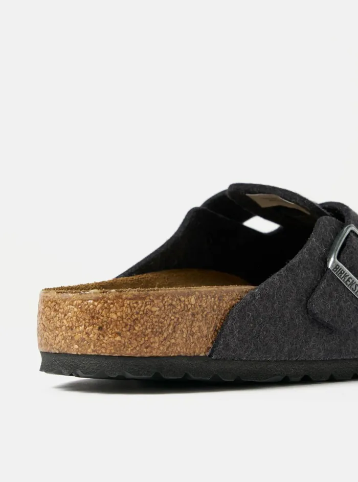 Birkenstock Boston In Anthracite Wool Men Universal Works Footwear