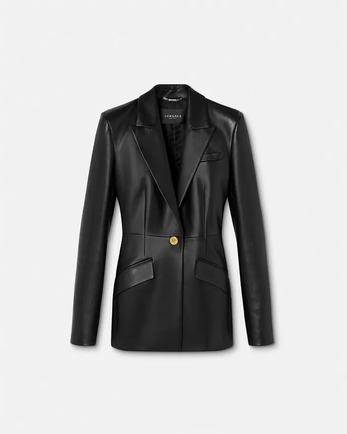 Blazer and Jackets Women Versace Leather Blazer Black
