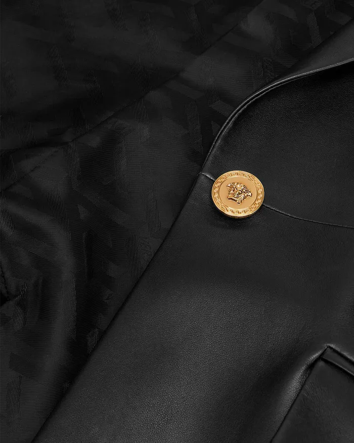 Blazer and Jackets Women Versace Leather Blazer Black