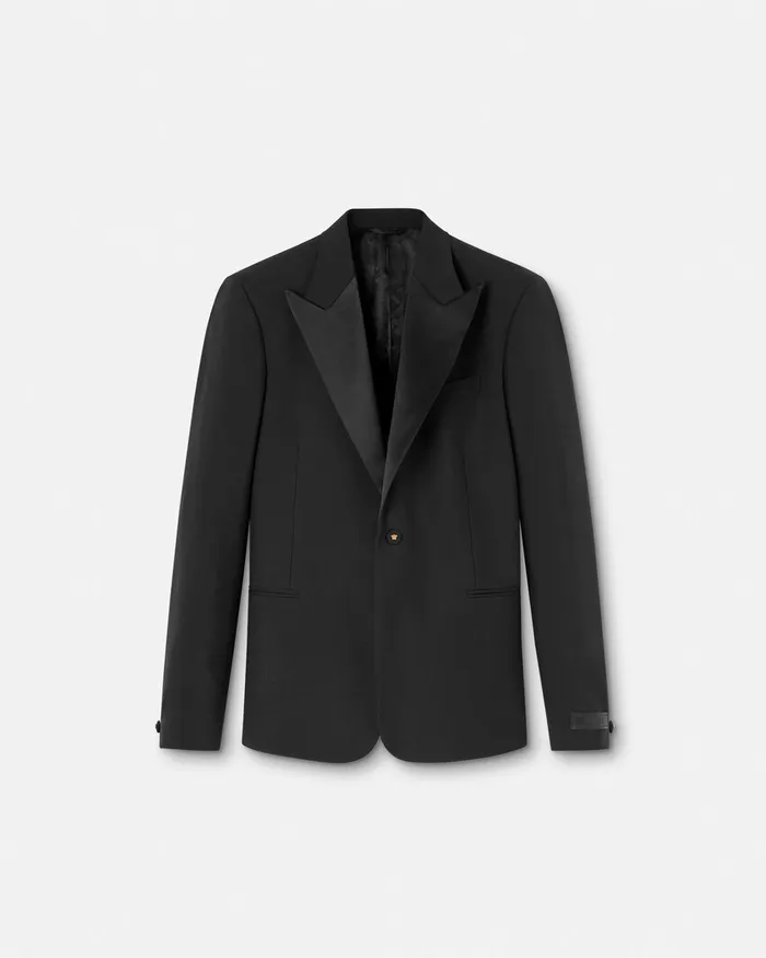 Blazers and Suits Men Versace MohairBlend SingleBreasted Blazer Black