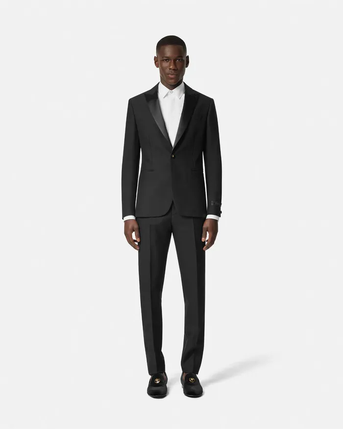 Blazers and Suits Men Versace MohairBlend SingleBreasted Blazer Black