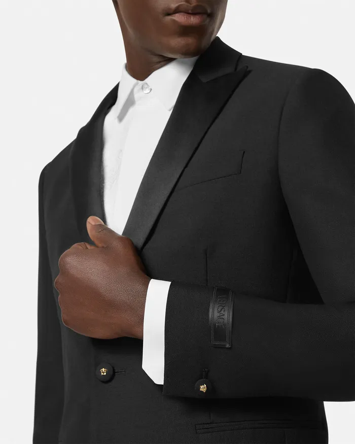 Blazers and Suits Men Versace MohairBlend SingleBreasted Blazer Black