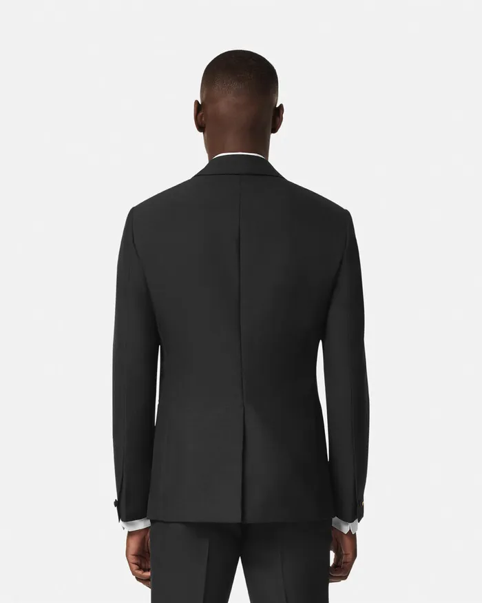 Blazers and Suits Men Versace MohairBlend SingleBreasted Blazer Black