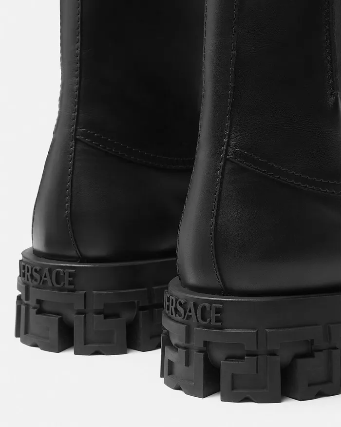 Boots Men Versace Greca Portico Boots Black