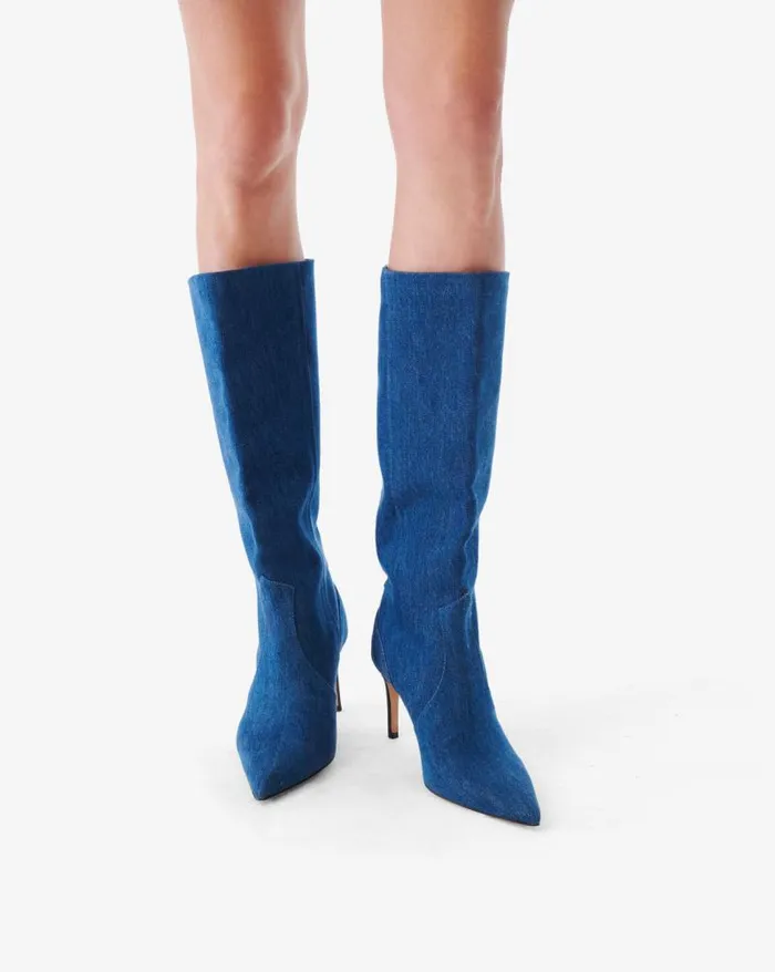 Boots Women IRO DAVYN DENIM HIGHHEELED BOOTS