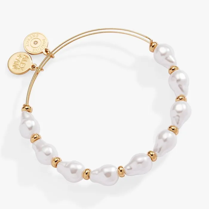 Bracelets Women Alex And Ani Baroque Pearl Beaded Bangle Gold