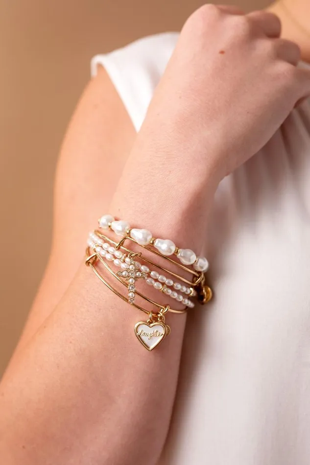 Bracelets Women Alex And Ani Baroque Pearl Beaded Bangle Gold