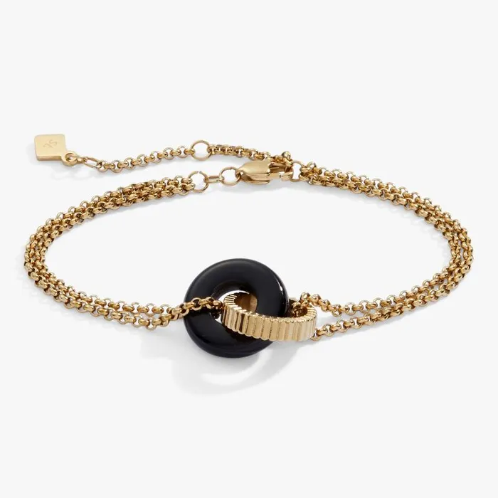 Bracelets Women Alex And Ani Black Onyx Textured Bracelet Stainless Steel Silver