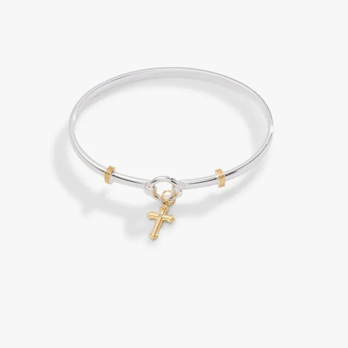 Bracelets Women Alex And Ani Cross Clip Bangle Two Tone